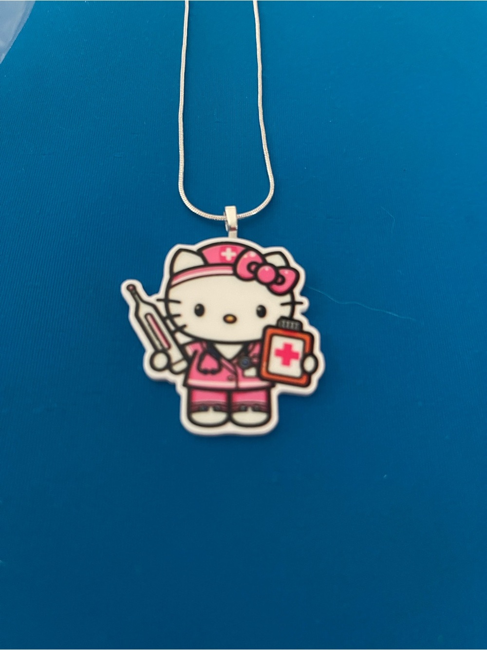 Hello Kitty Nurse Pendant Necklace - Pink White Red